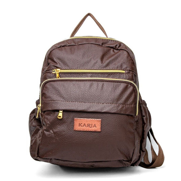 KARIA Women\'s Fashion Backpack Purse Brown Brand New High Quality Great Gift NEW main image 16